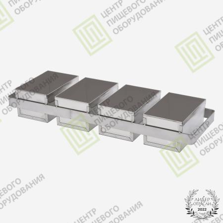 Кассета для выпечки хлеба 600х385х100 4 формы 100х375х100 Нержавеющая сталь