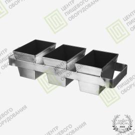 Кассета для выпечки хлеба с антипригарным покрытием 600х210х100 5 форм №10 95х205х100 Нержавеющая сталь