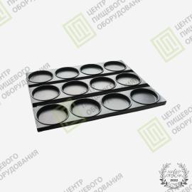 Противень для гамбургеров с антипригарным покрытием 325х530х19 12 ячеек ø 85 Алюминий