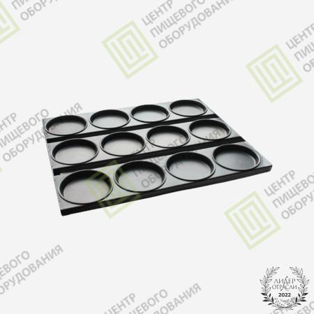 Противень для гамбургеров с антипригарным покрытием 325х530х19 12 ячеек ø 85 Алюминий