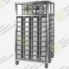 Пресс-рама 1000х1030х1980 36 форм (100х100х960) Нержавеющая сталь AISI 304